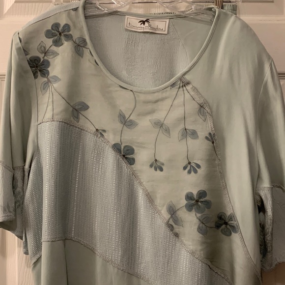 VINTAGE TOMMY N LOU LOU PANT SET SZ XL RAYON MIXED TONAL FABRIC CROPPED - Picture 1 of 11